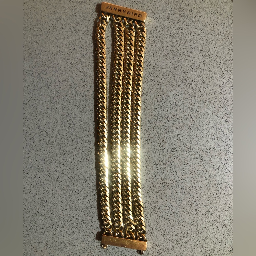 Jenny Bird Gold Multi-Strand Curb Chain Bracelet